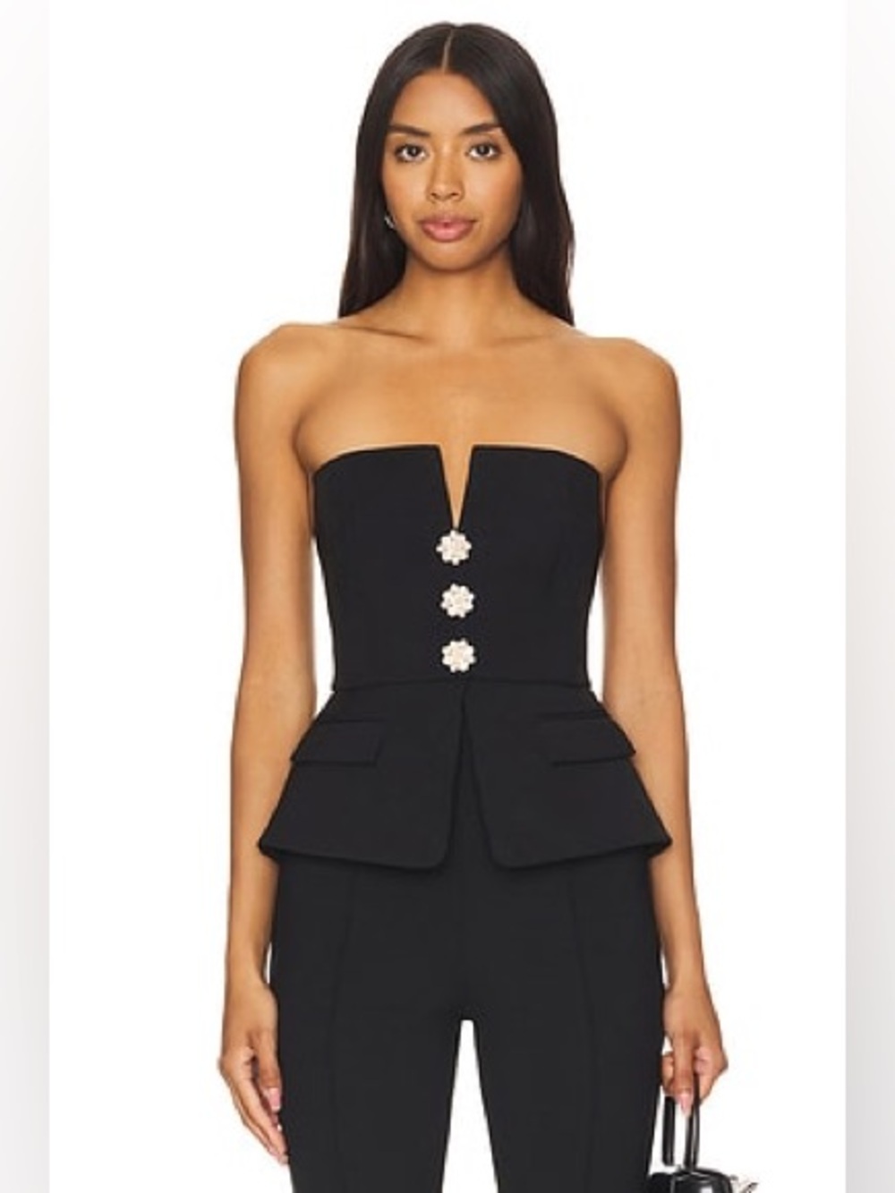 SELF PORTRAIT black Crepe bandeau top 6